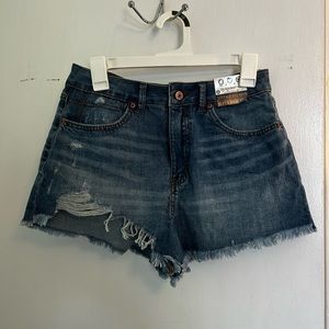 denim mom shorts